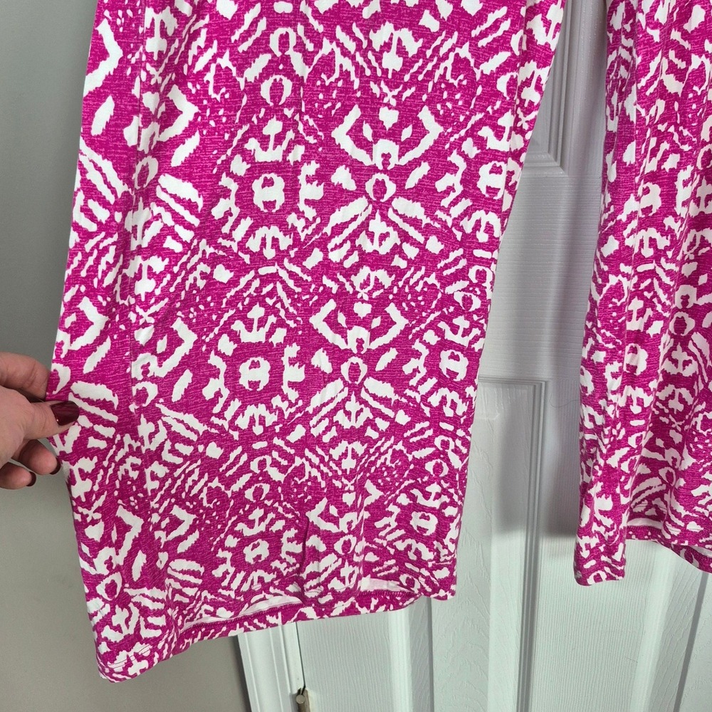 Lauren Ralph Lauren hot pink white damask print wide leg palazzo pants womens XS - Picture 4 of 9